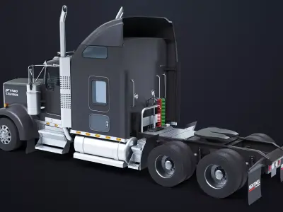 Heavy Truck Chassis 02 Generic Black All PBR Unity UE Textures Low-poly 3D model