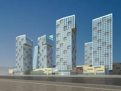 Architecture skyscrapers in kazakhstan 3D model