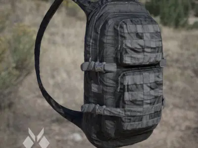 Military BackPack Jungle Desert and Urban colour maps Low-poly 3D model
