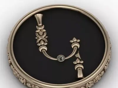 Brooche with armenian letter K 3D print model