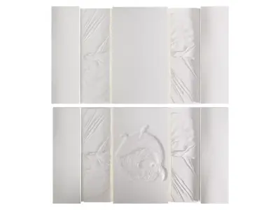 Embossed wall panels with backlight 3D model