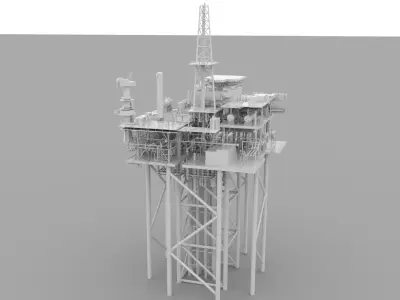 OFFSHORE Gas Treatment Platform  3D model