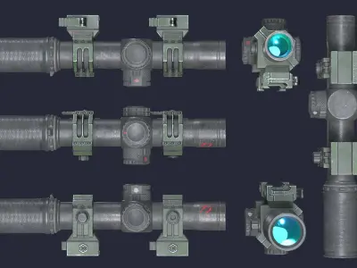 Scopes sniper Low-poly 3D model