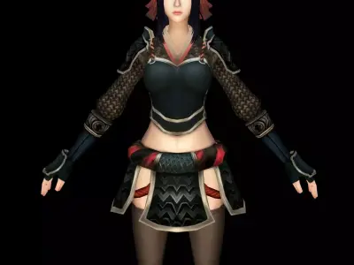 fantasy medieval women Low-poly 3D model
