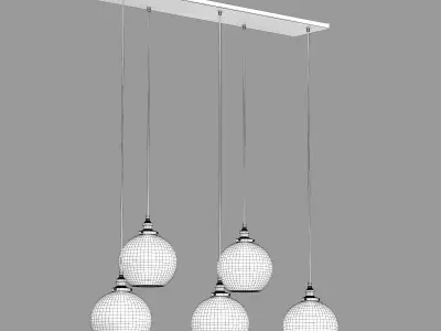 20th c Factory Filament Clear Glass Cafe Rectangular Pendant 3D model