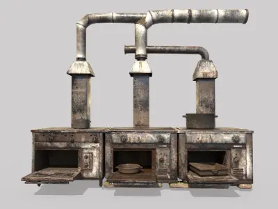 Ruined  Industrial Ovens  3D model