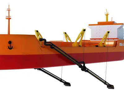 Dredger ship 3D model