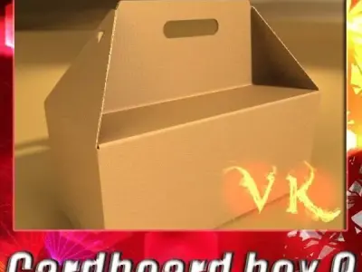 Photorealistic Cardboard Carrier Box High Res 3D model