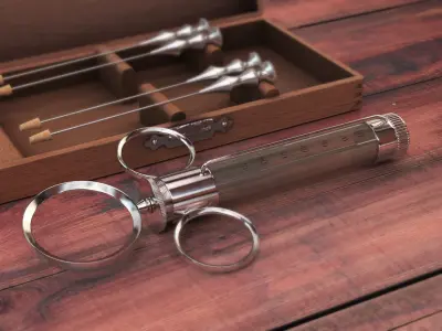 vintage syringe set 3D model