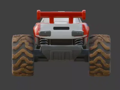 Stylized Mud-Racer RC Car 3D Model Low-poly 3D model
