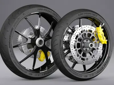 Motorcycle Wheels 3D model purchase