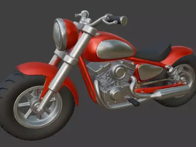 Cartoon Red Motorcycle 3D Model 3D model order