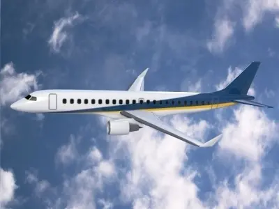 Embraer 190 commercial airliner Low-poly 3D model