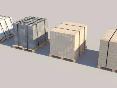 Pallet Collection with cargo  3D model