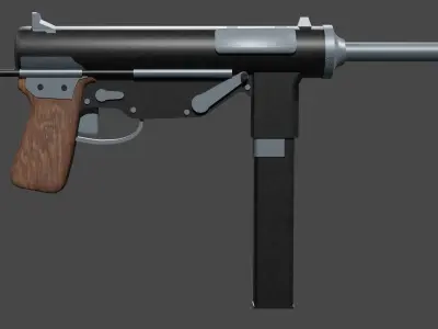 submachine gun 3D model purchase