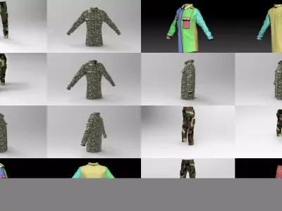 Forest Military Set 3D Model Collection