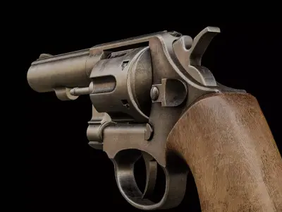 revolver  Low-poly 3D model buy