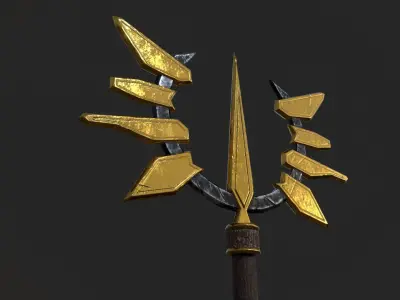 Fantasy Stylish- Staff of Crown Low-poly 3D model