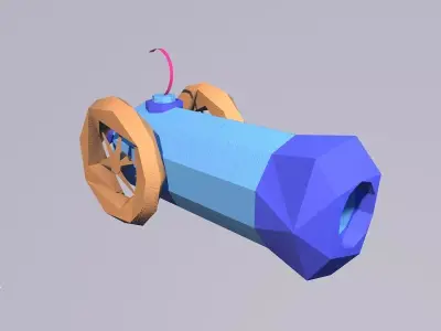 Cannon cartoon paper 3D model