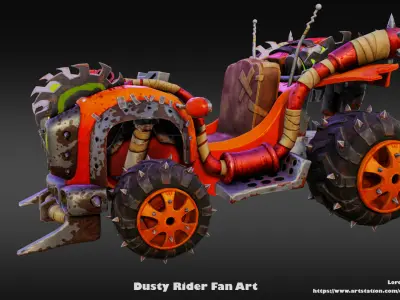Dusty Rider Low-poly 3D model