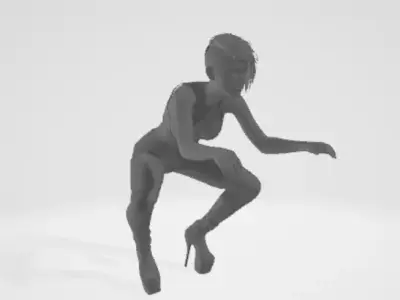 Beautiful biker girl in high heels Free 3D model