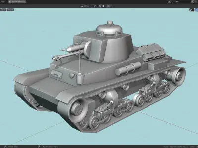 Panzer 35t Tank Base Mesh Low-poly 3D model