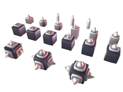 Cube World Metal Spike Block - Proto Series Low-poly 3D model