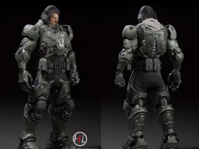 Cyborg- Soldier-Bigboss 3D model