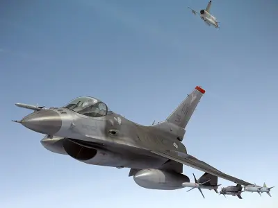 F 16 Falcon in 3ds and obj format 3D model