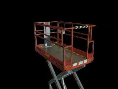 Industrial Scissor Lift Low-poly 3D model