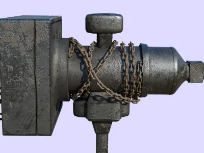  Battle Hammer Metal Version All PBR Textures Included Low-poly 3D model