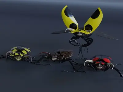 Bug Monster Low-poly 3D model