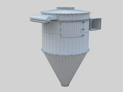 Dust Cyclone - Wheat Grain Flour Milling Machine Low-poly 3D model