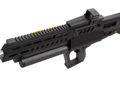 3D Model Bullpup Shotgun - Tactical Close-Quarter Weapon 3D model