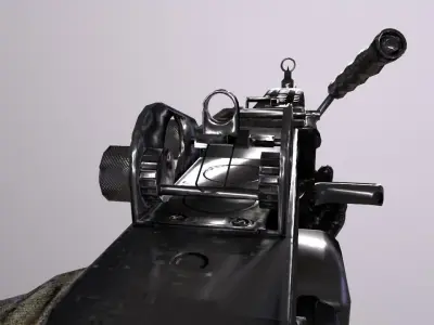  fps machine gun animations Low-poly 3D model