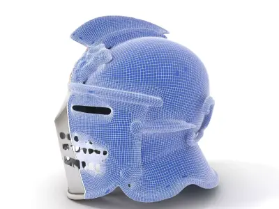 Ornate Medieval Helmet model pack Low-poly 3D model
