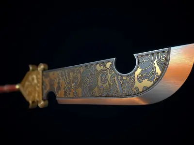 Chinese Great Broadsword Low-poly 3D model