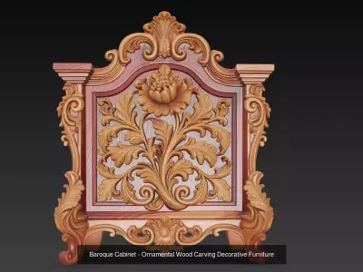 Baroque Elegance - Ornamental Wood Carving Decorative Collection 3D Model Pack