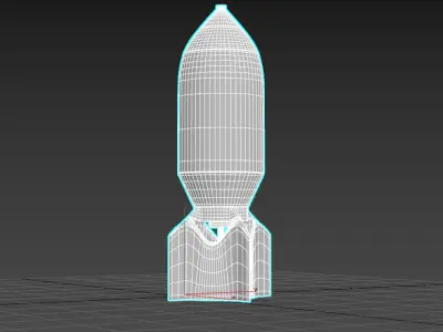 Missile rocket Low-poly 3D model