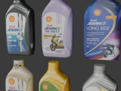 Shell Engine Oil Low-poly 3D model