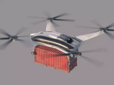Realistic Heavy Cargo Drone Low-poly 3D model