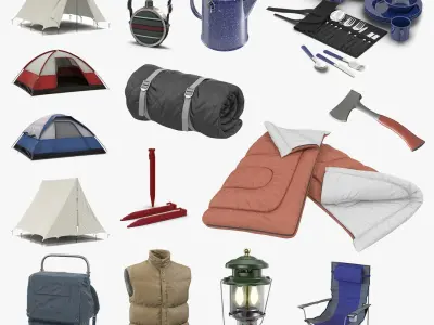 Camping Equipment 3D Models Collection 3D model