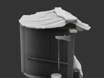 Medieval Blacksmith Stall Low-poly 3D model