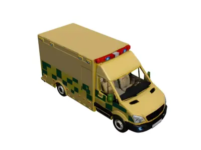 Modern Generic Ambulance Emergency Response Vehicle 04 3D model