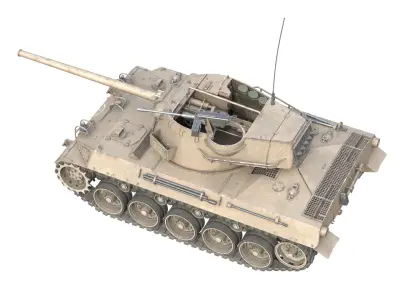 M18 HellCat Tank Destroyer Low-poly 3D model by ultra3dmodels