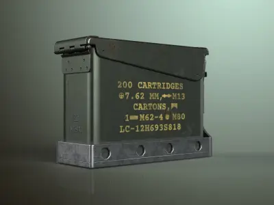 Military Ammunition Box Holder Free 3D model
