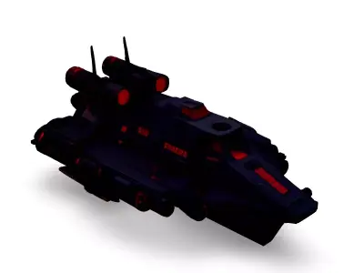 SciFi Combat Hovercraft Black Manta Low-poly 3D model