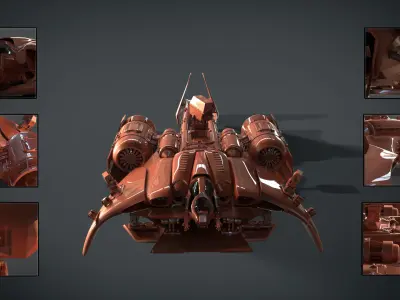 Dropship warhammer battlecruiser 3D model