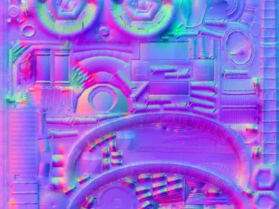 Stylized steampunk generator Low-poly 3D model