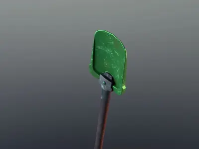 Shovel - Emerald Low-poly 3D model